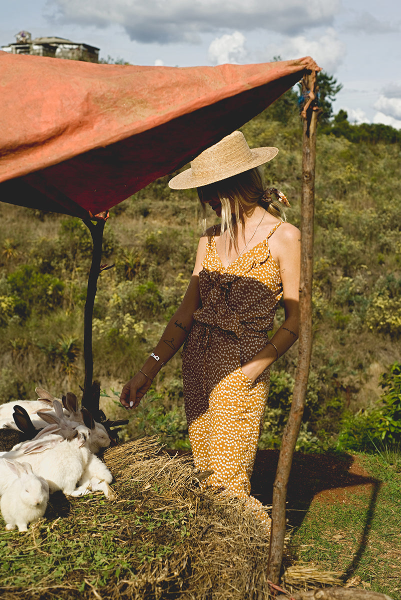 Chloe Jumpsuit | Yellow Polka Dot | Madagascar Campaign