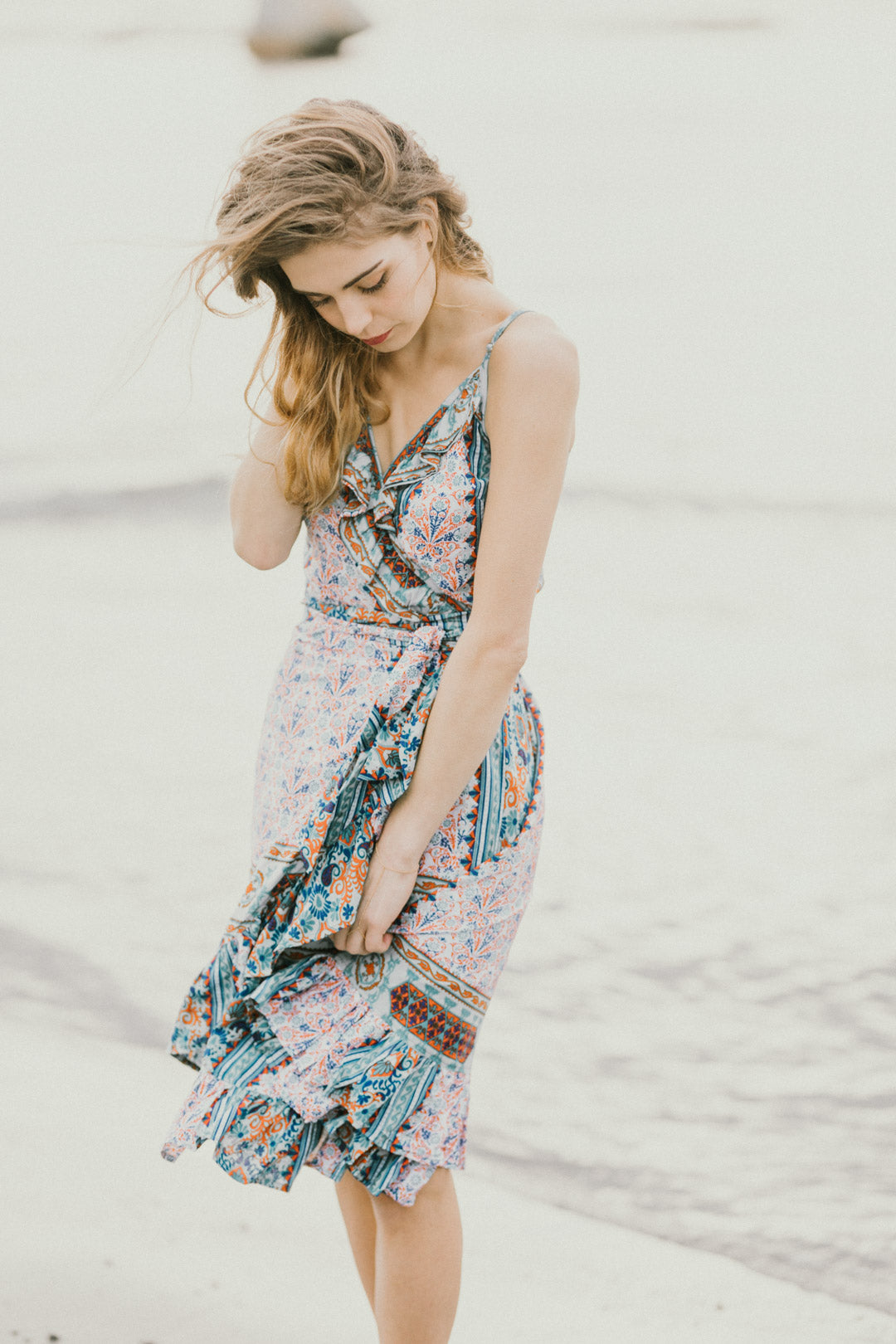 Manon Wrap Dress | Turquoise