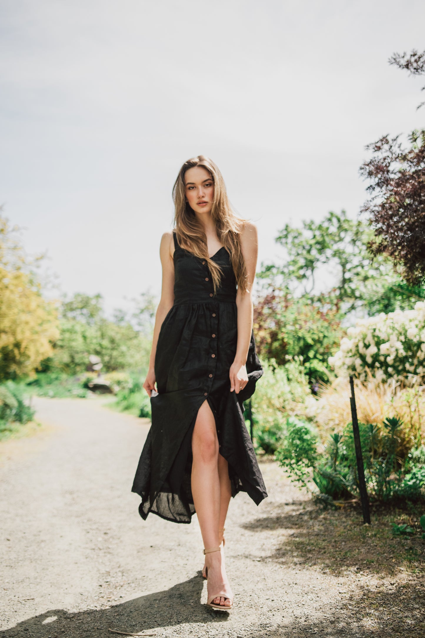 Daria Linen Dress | Black